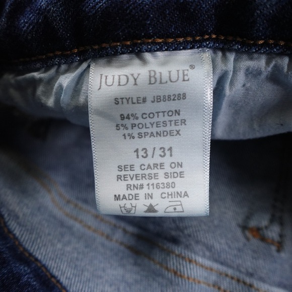 Judy‎ Blue Jeans Womens 13/31 Floral Embroidered High Rise Boyfriend JB88288 - Picture 6 of 13